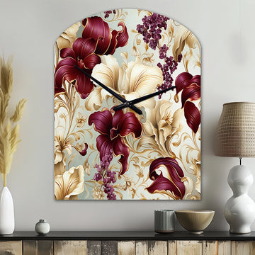 Royal Victorian Flourish Victorian Pattern - Asymmetric Metal Wall Clock